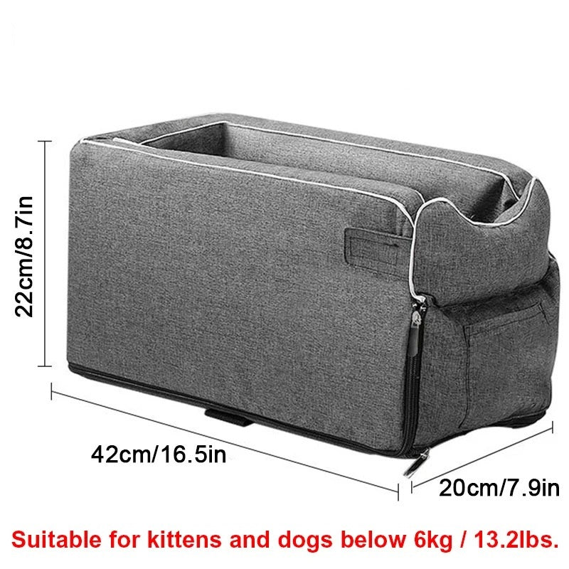 Pet Car Console Booster Seat - Reduce Anxiety, Motion Sickness and Lonlieness