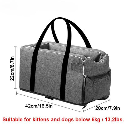 Pet Car Console Booster Seat - Reduce Anxiety, Motion Sickness and Lonlieness